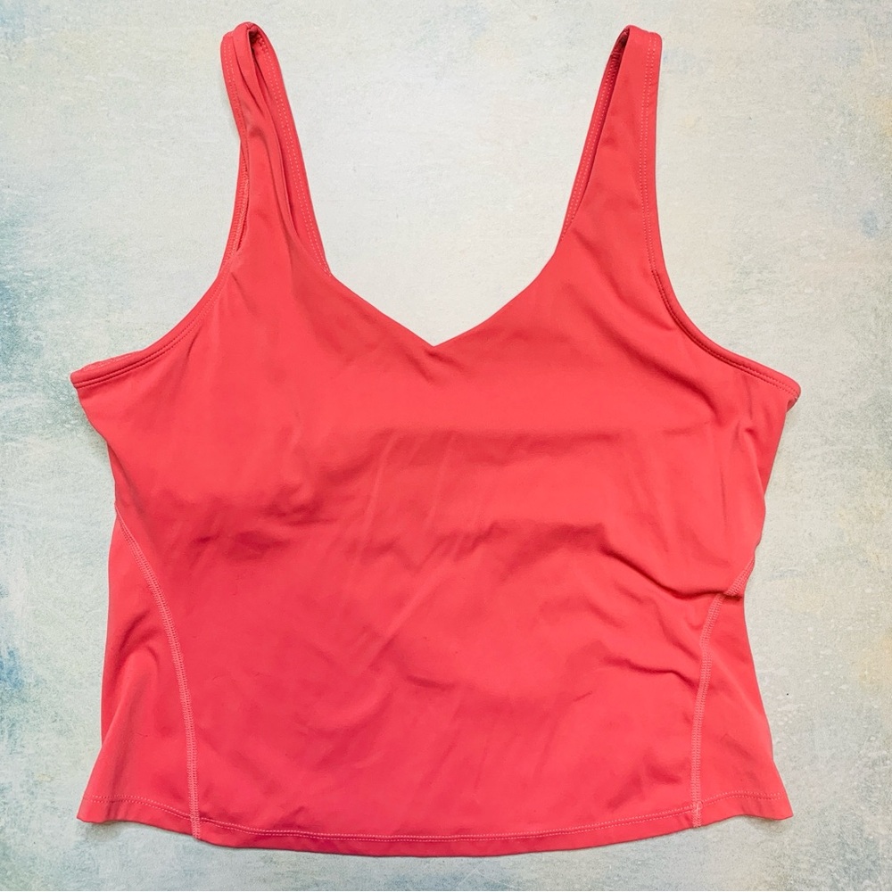 HALARA Coral-Red V-Neck Tank Top